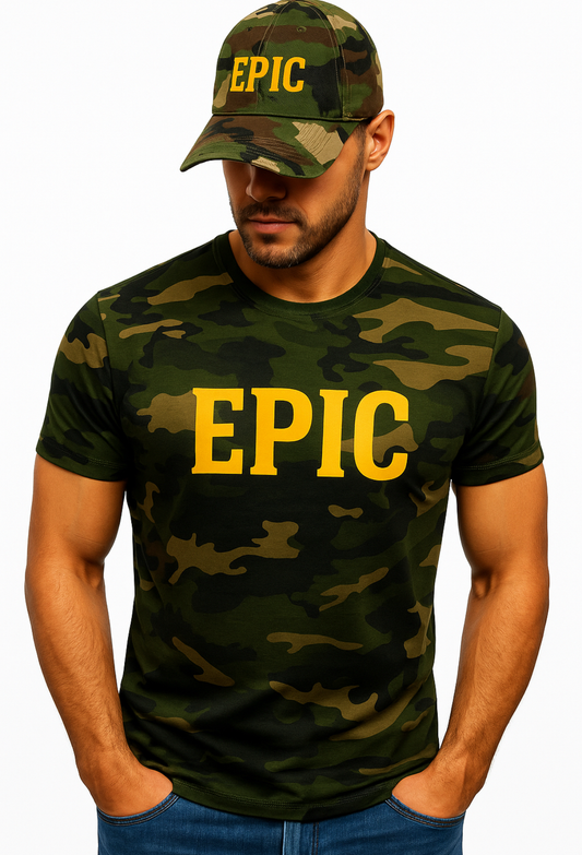 Epic camouflage￼hat and shirt set