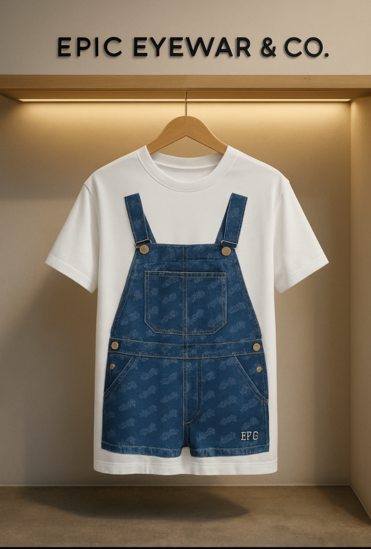 Jean overall white T-Shirt