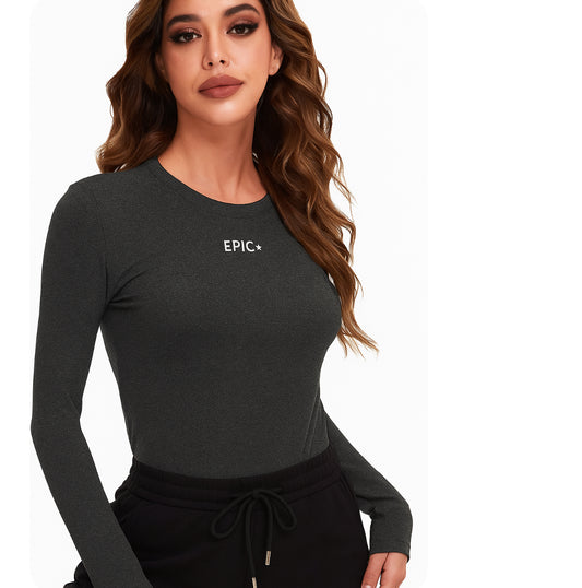Heather Gray long sleeve fitted shirt