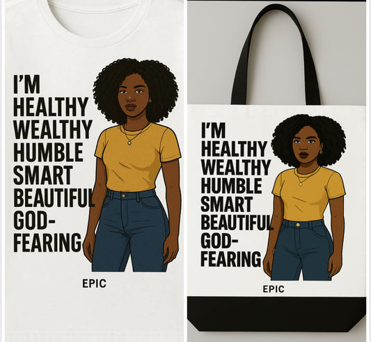 Affirmation Tshirt and matching canvas bag